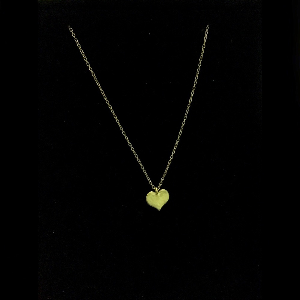 Gold Flat Heart Necklace
